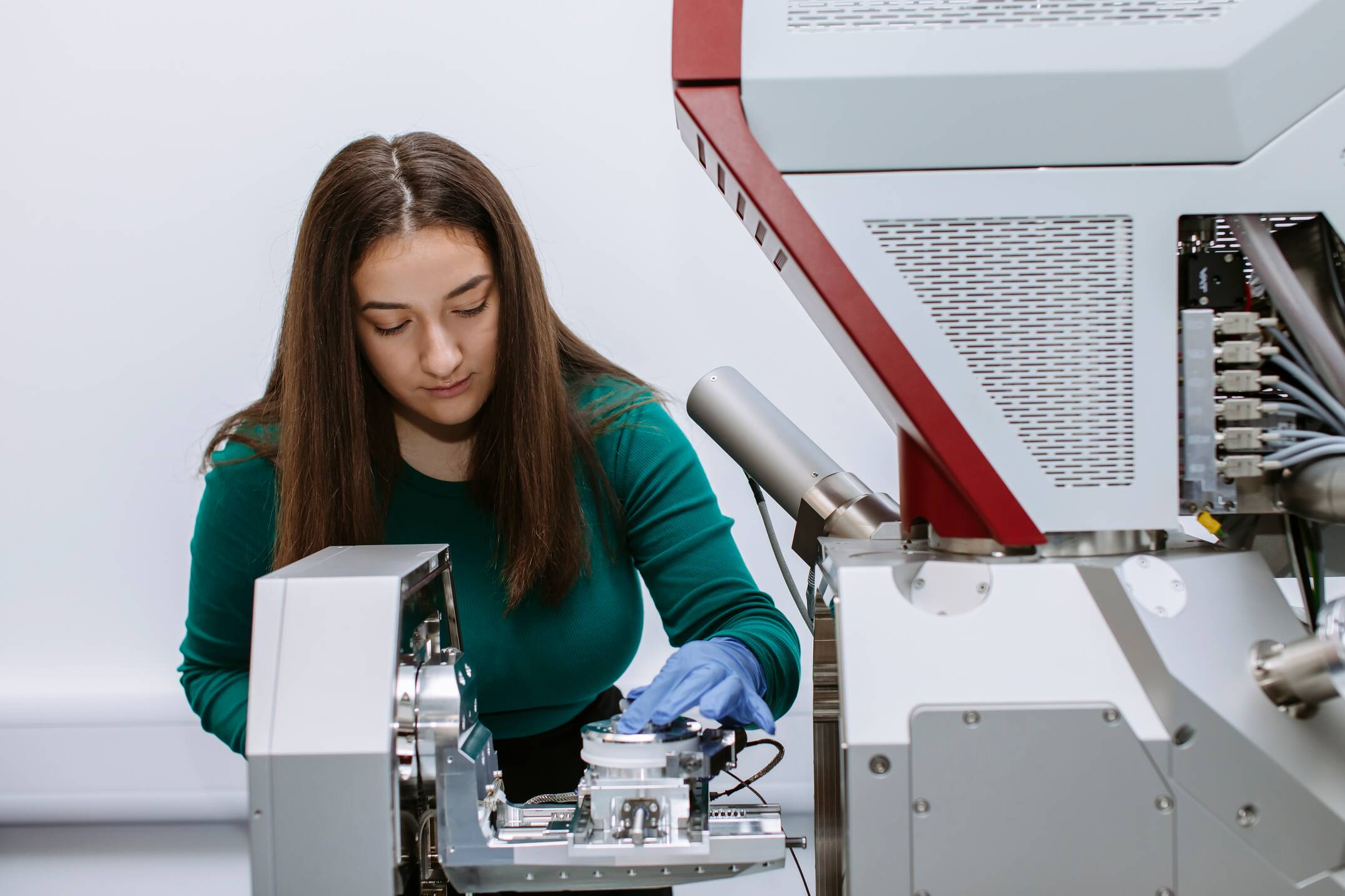 Student using lab equipment