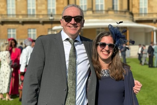 Dr Christina Philippou at a Royal Garden Party