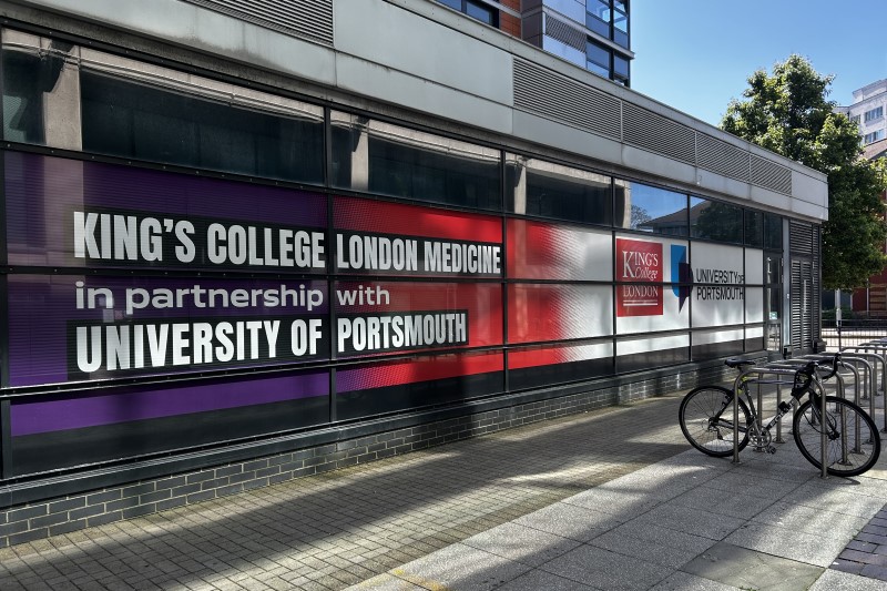 Medical Degree signage at Rosalind Franklin building