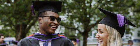 Two students at Graduation celebrations in Guildhall Square