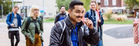 International students on a walking tour of Portsmouth