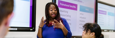 Staff member teaching a seminar